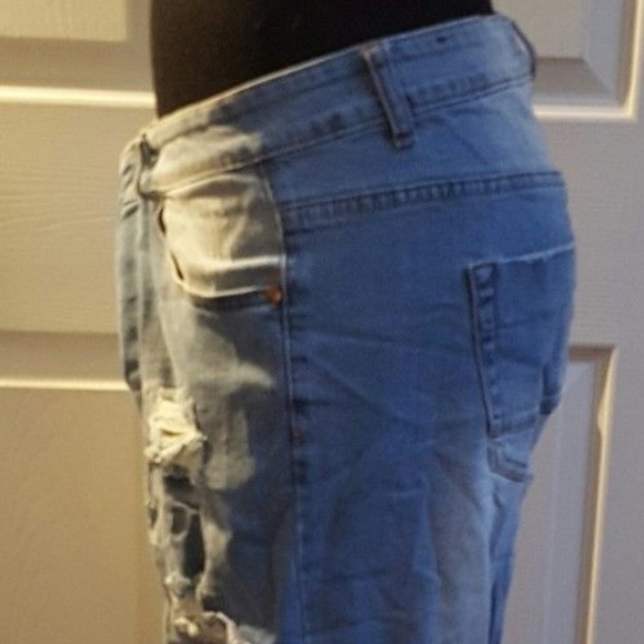 CUSTOM Boho Festival Beaded Lace Destroyed Jeans - Picture 4 of 9